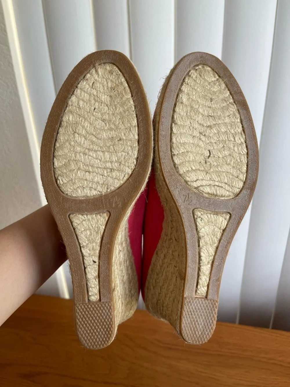 J.Crew Seville Canvas Espadrille Wedge Salmon Pink Size 7.5 - Picture 13 of 16